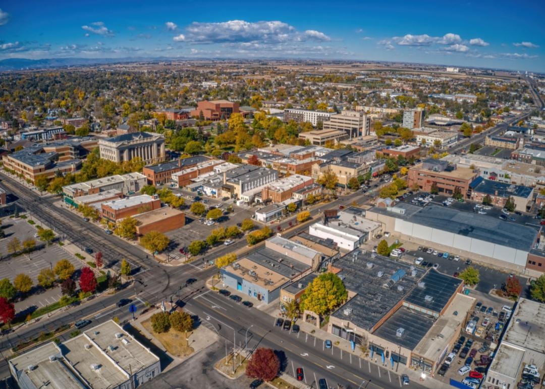 Greeley, Colorado from above in Autumn.