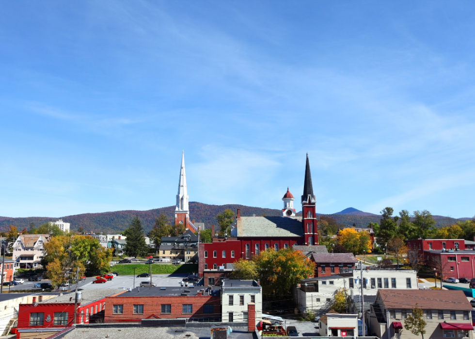 Aerial view of Rutland, Vermont.