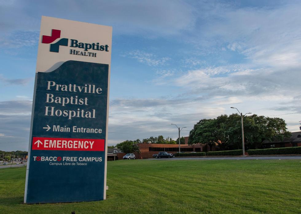 Prattville Baptist Hospital sign.