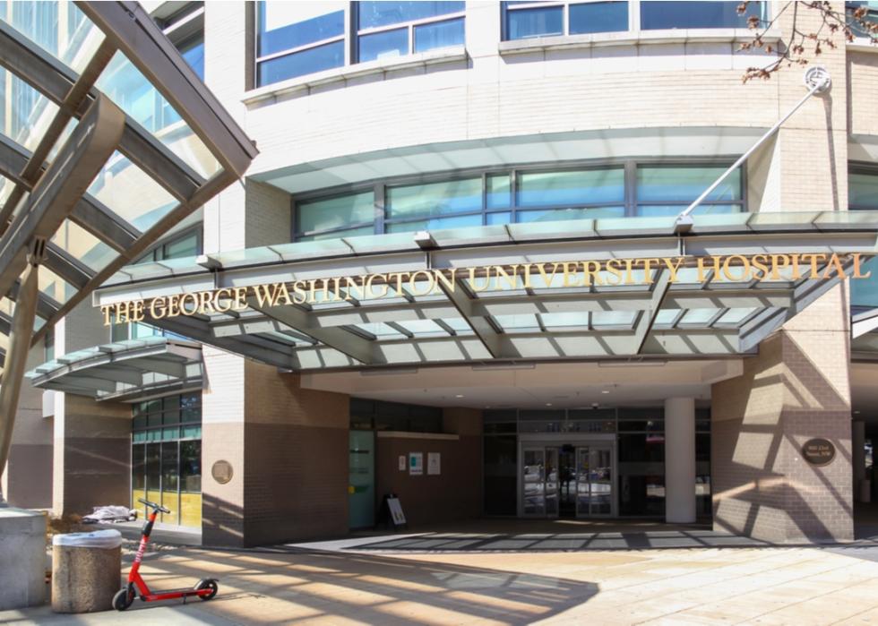 Entrance to the George Washington University Hospital.