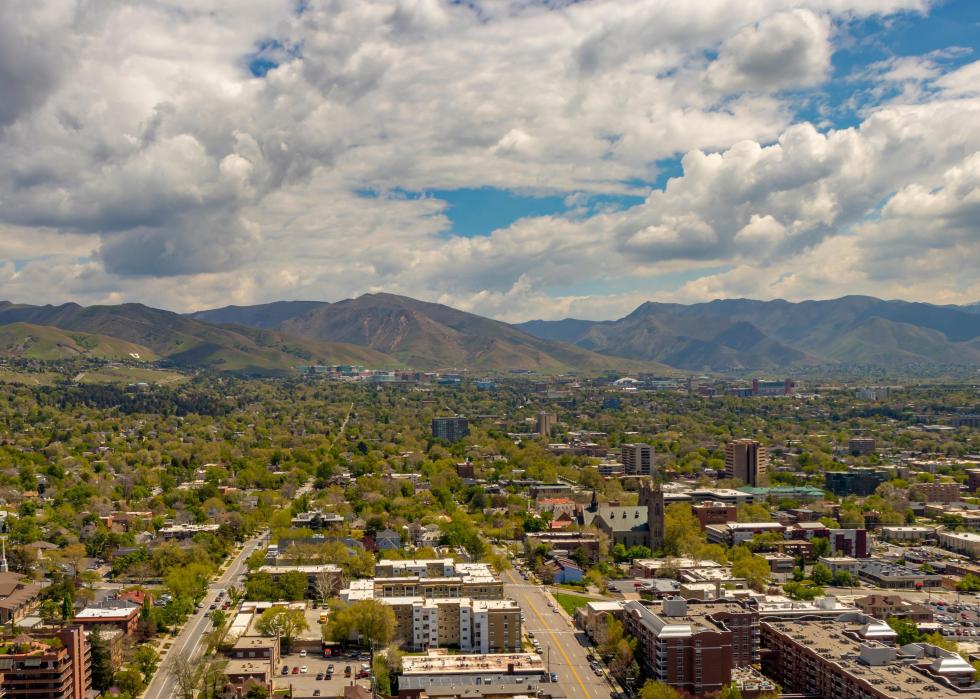 Aerial view of Salt Lake City, Utah.