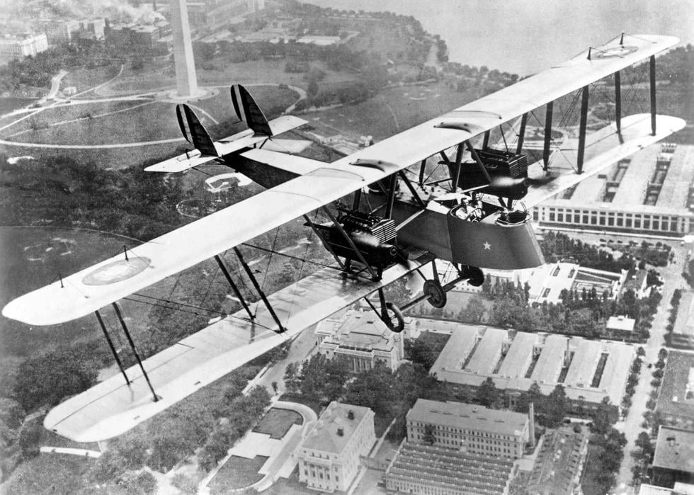 Pictured: Martin MB-1 in flight over Washington D.C.