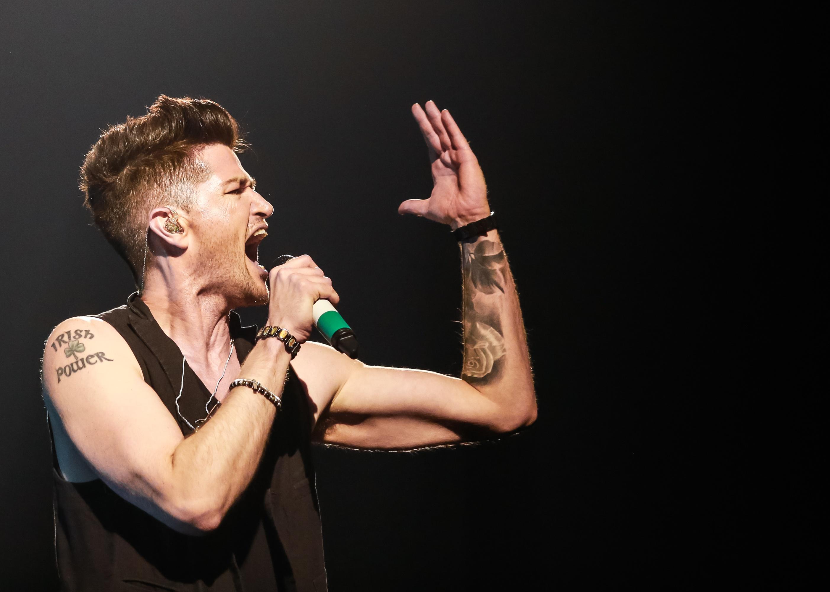 The Script performing onstage.