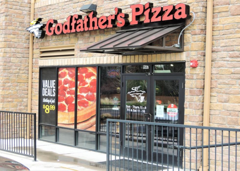 A brick Godfather's Pizza location.