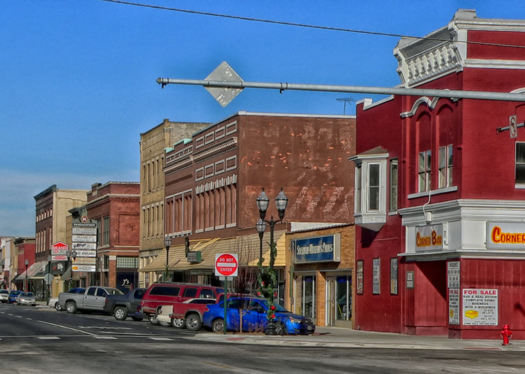 A small town main street.