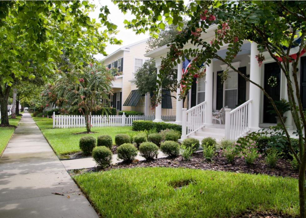 Suburban homes in a neighborhood.