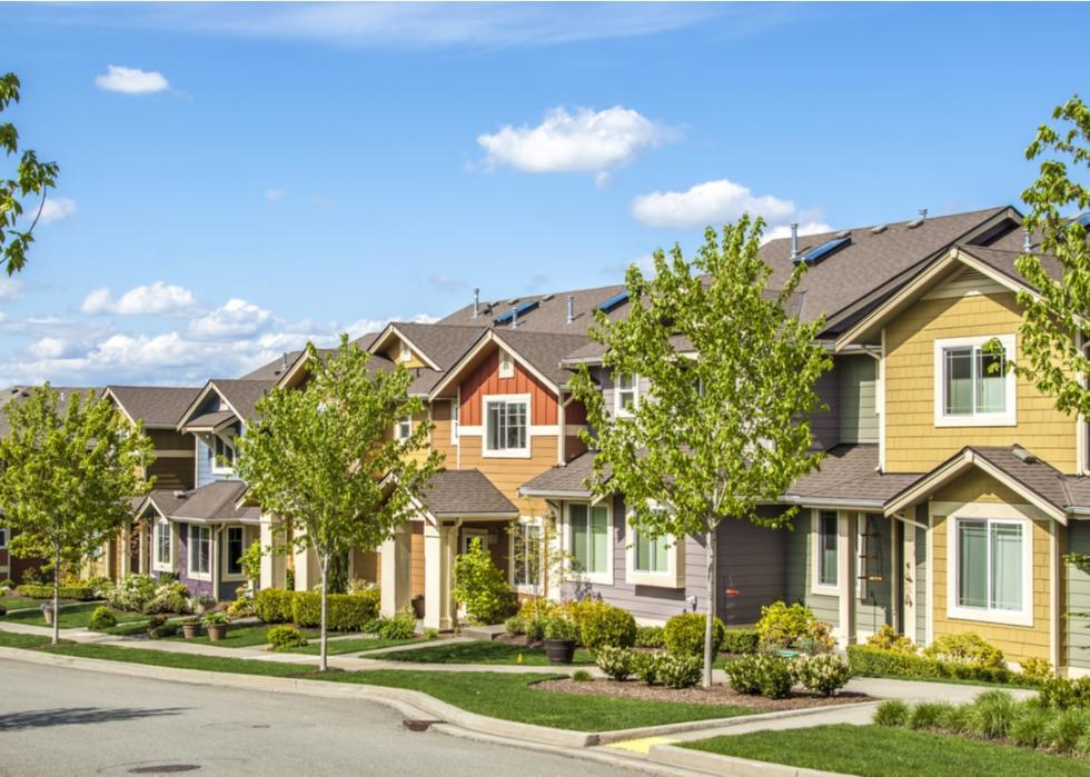 Townhouses on a sunny day.