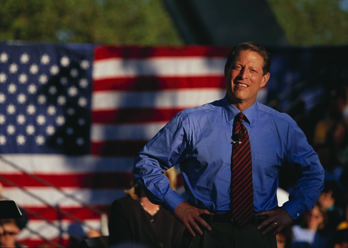 Al Gore onstage during campaigning.
