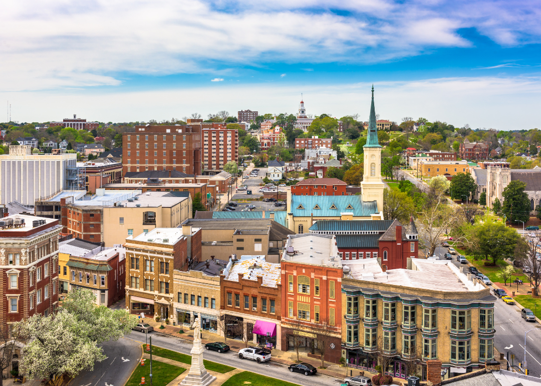 Aerial view of historic downtown Macon.