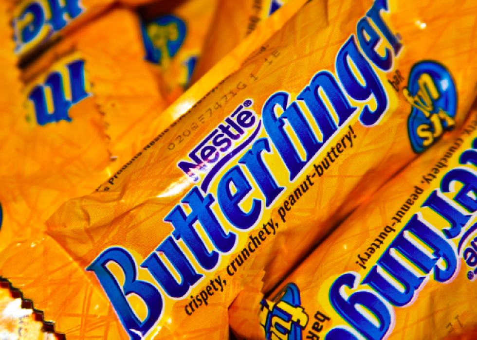 A pile of Butterfinger candies.