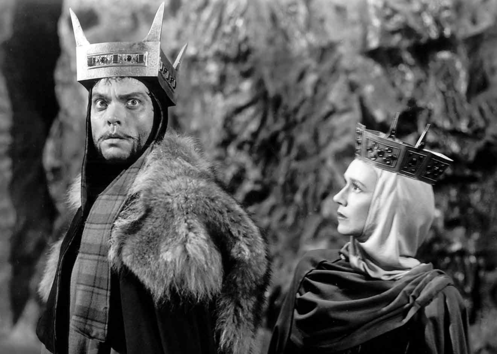 Orson Welles and Jeanette Nolan in a scene from "Macbeth"