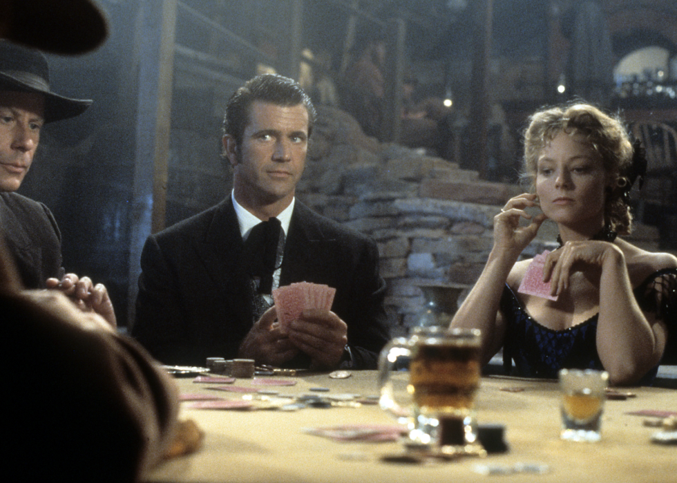 Jodie Foster and Mel Gibson in a scene from "Maverick"