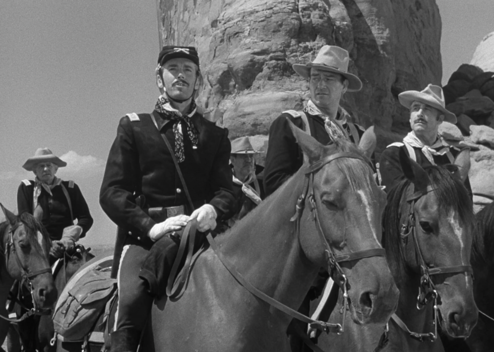 Henry Fonda, John Wayne, and George O'Brien in a scene from "Fort Apache"