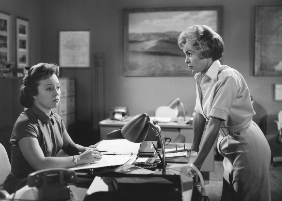 Patricia Hitchcock & Janet Leigh in a scene from "Psycho"