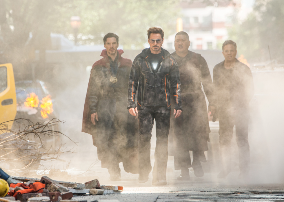 Robert Downey Jr., Mark Ruffalo, Benedict Wong, and Benedict Cumberbatch in "Avengers: Infinity War"