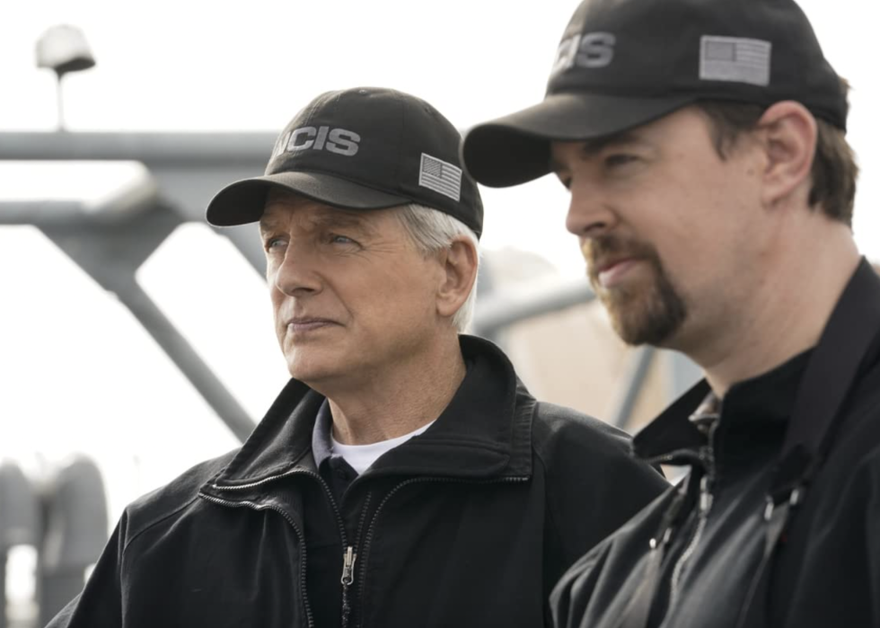 Mark Harmon and Sean Murray in an episode of "NCIS"