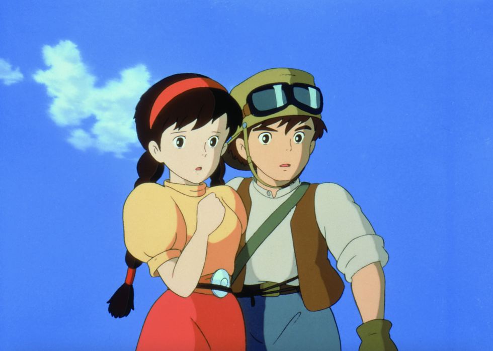A screengrab of a scene from "Castle in the Sky"