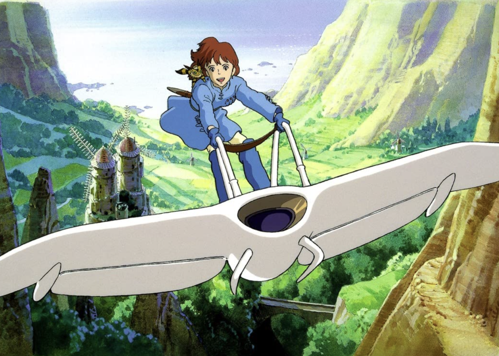 A screengrab of a scene from "Nausicaä of the Valley of the Wind"