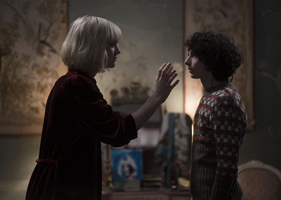 Mackenzie Davis and Finn Wolfhard in a scene from "The Turning"
