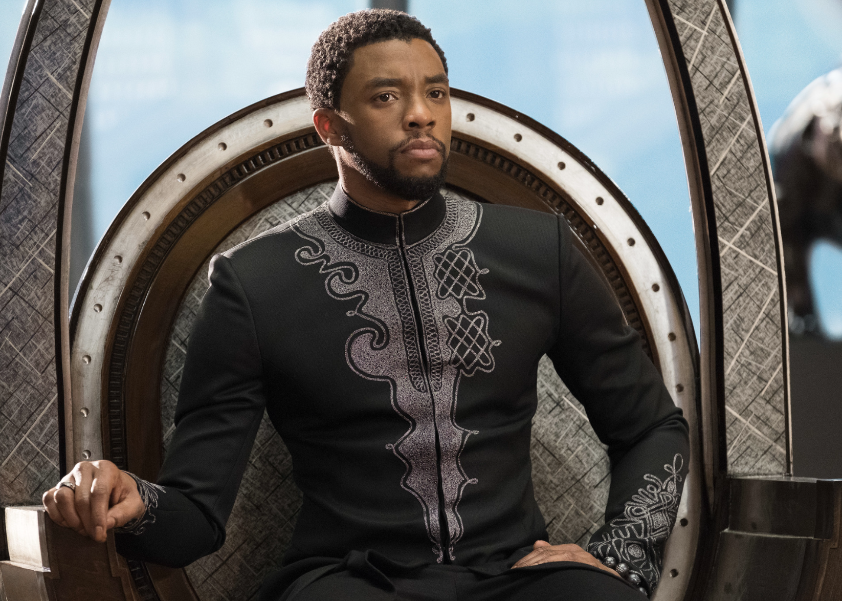 Chadwick Boseman in a scene from "Black Panther"
