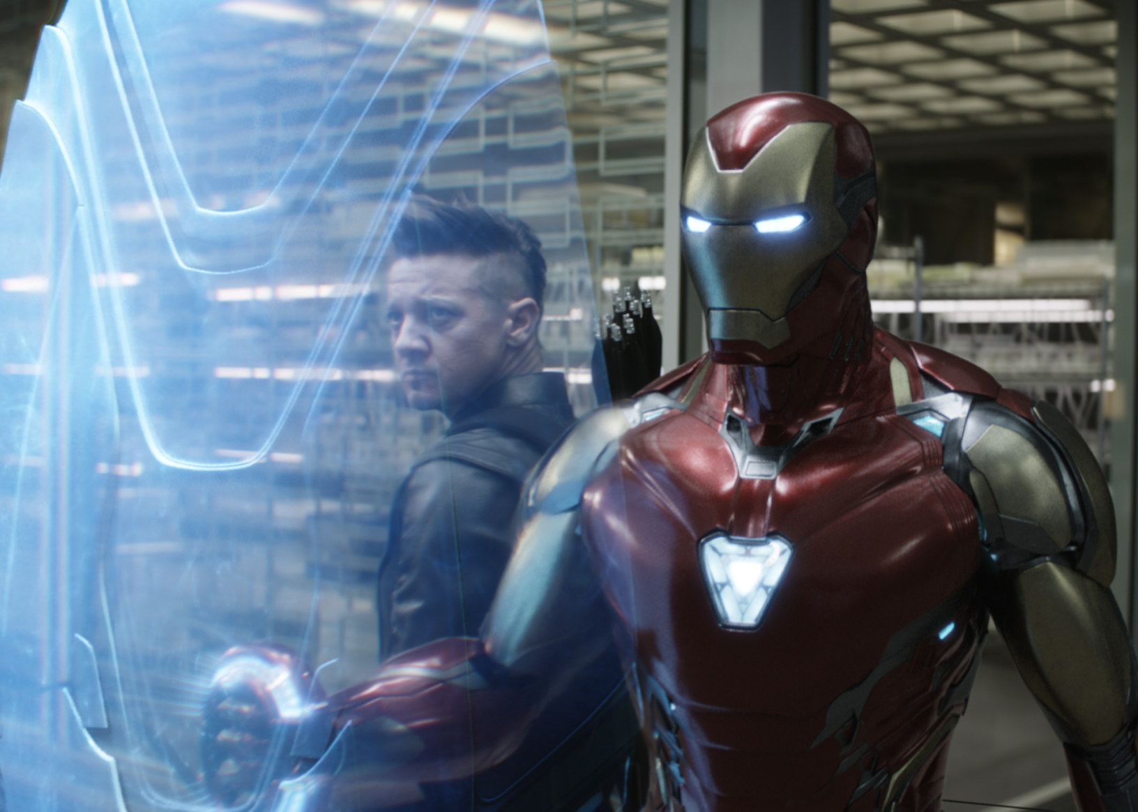 Robert Downey Jr. and Jeremy Renner in "Avengers: Endgame"