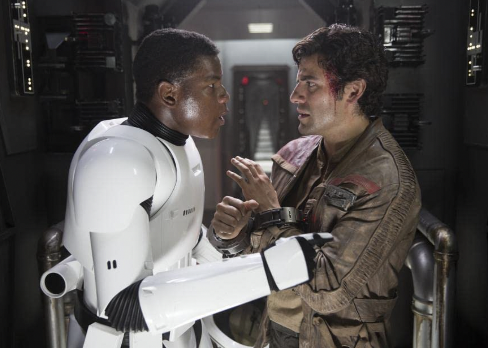Oscar Isaac and John Boyega in "Star Wars: Episode VII - The Force Awakens"