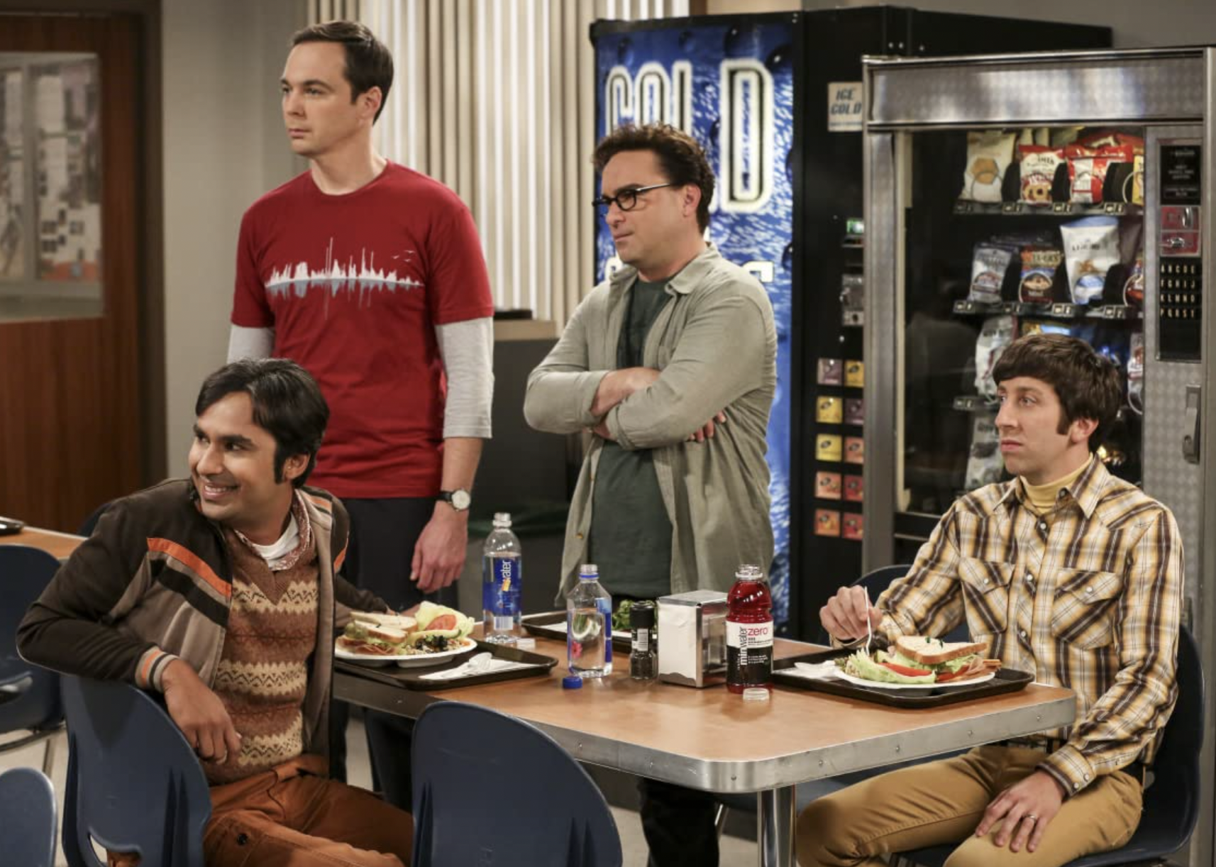 Johnny Galecki, Simon Helberg, Jim Parsons, and Kunal Nayyar in "The Big Bang Theory"