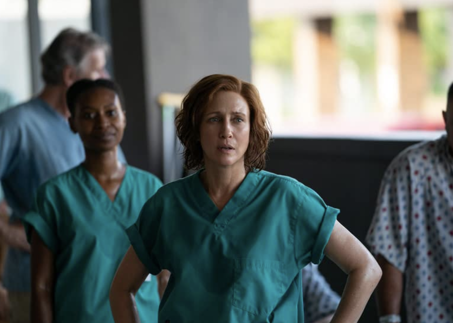 Vera Farmiga in a scene from "Five Days at Memorial".