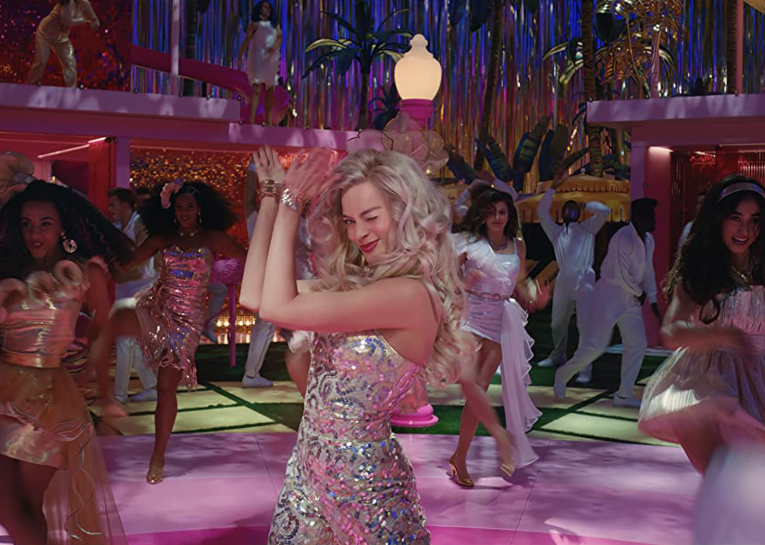 Margot Robbie in a scene from "Barbie".