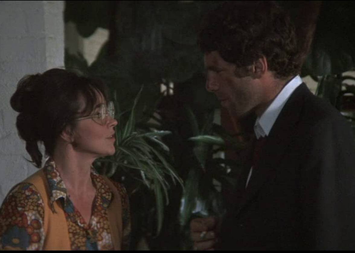 Elliott Gould and Sybil Scotford in a scene from "The Long Goodbye".