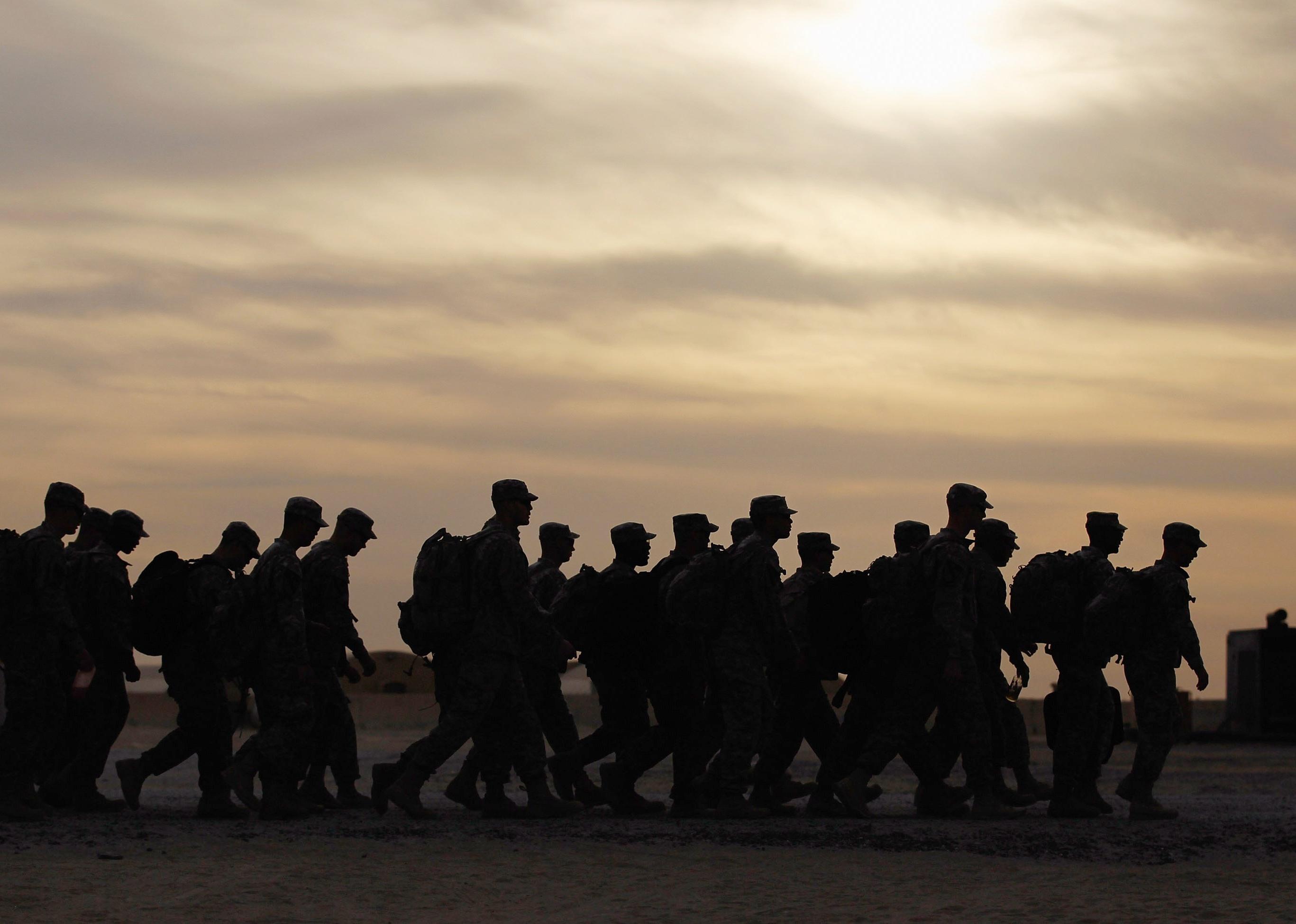 U.S. Army soldiers withdrawing from Iraq.