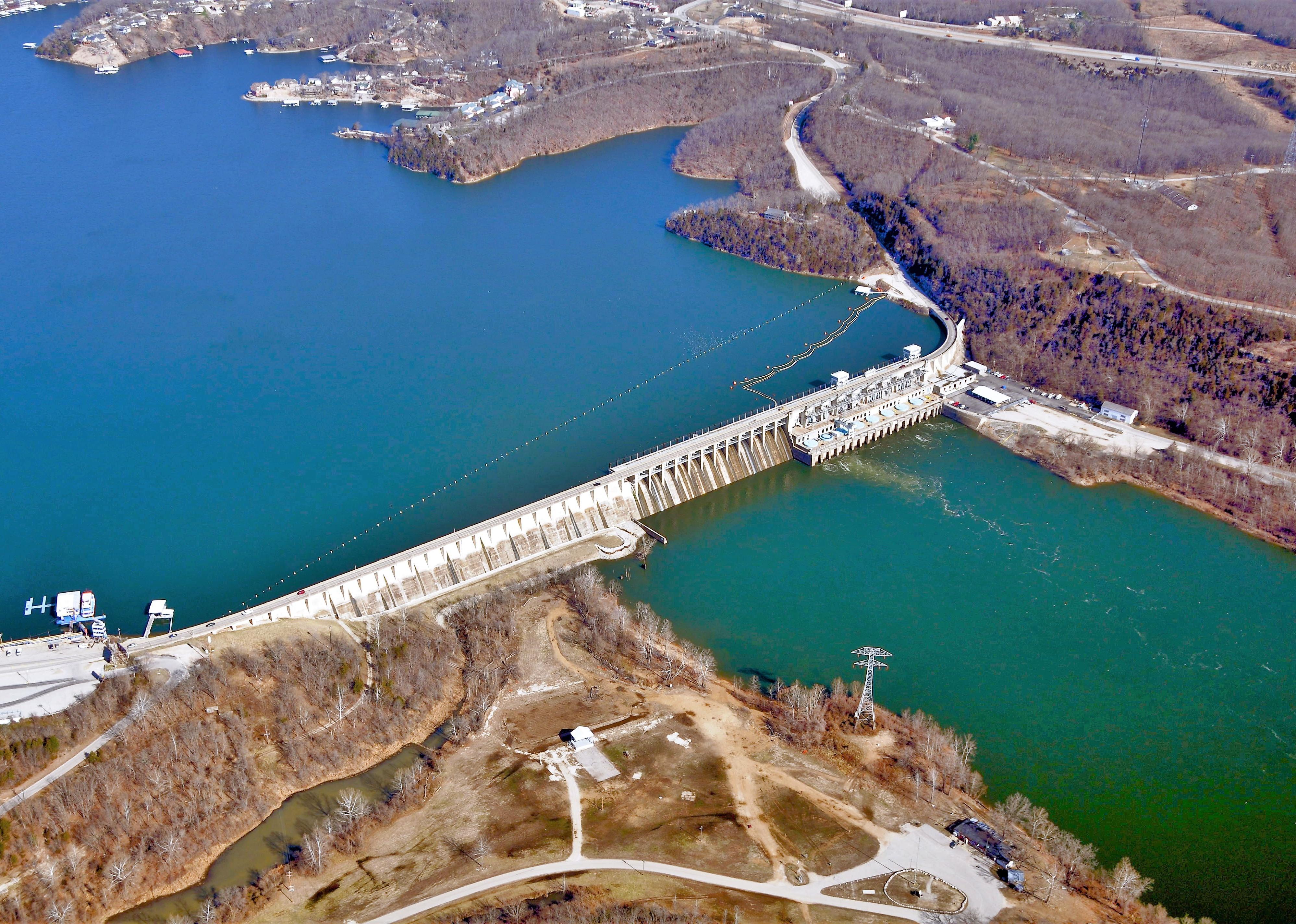 Aerial Photograph of Bagnell Dam on Lake of the Ozarks.