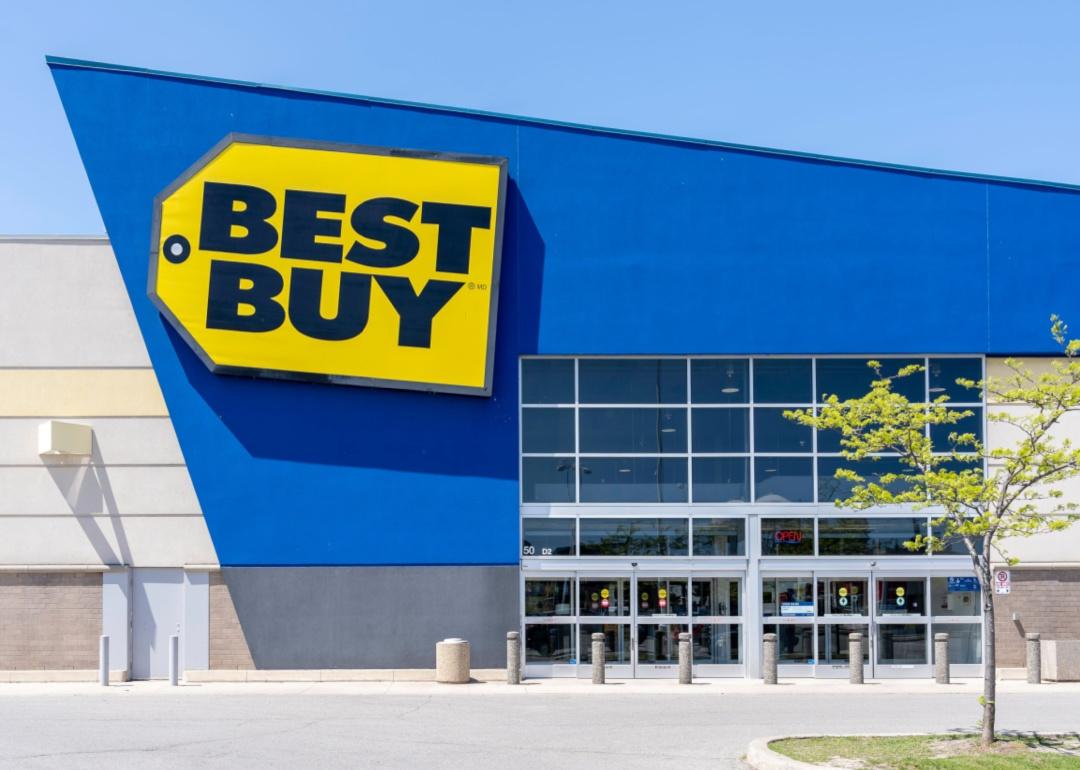 An exterior of a Best Buy store.