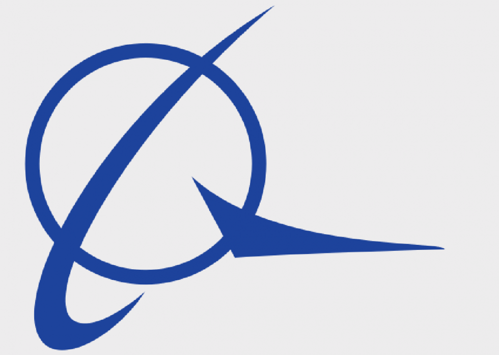 Blue Boeing logo.