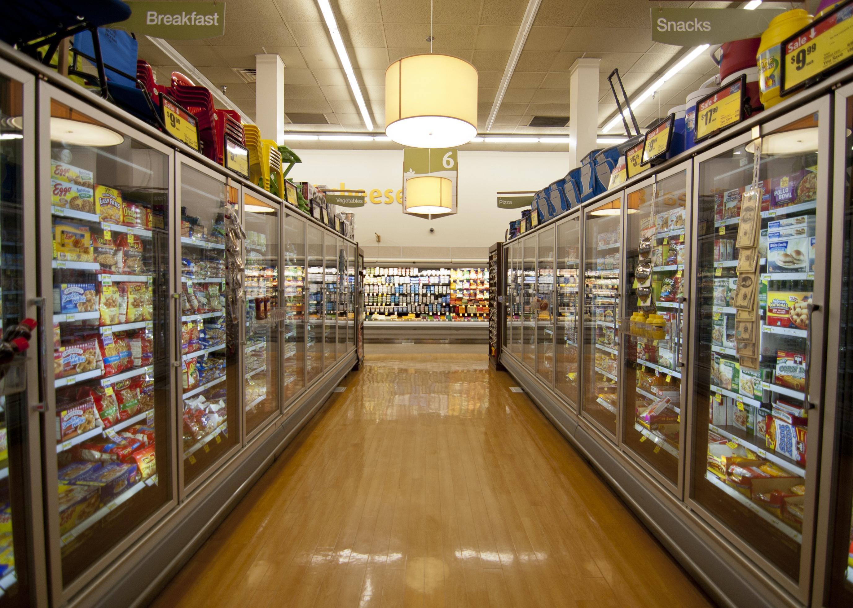 Refrigerated foods aisle.
