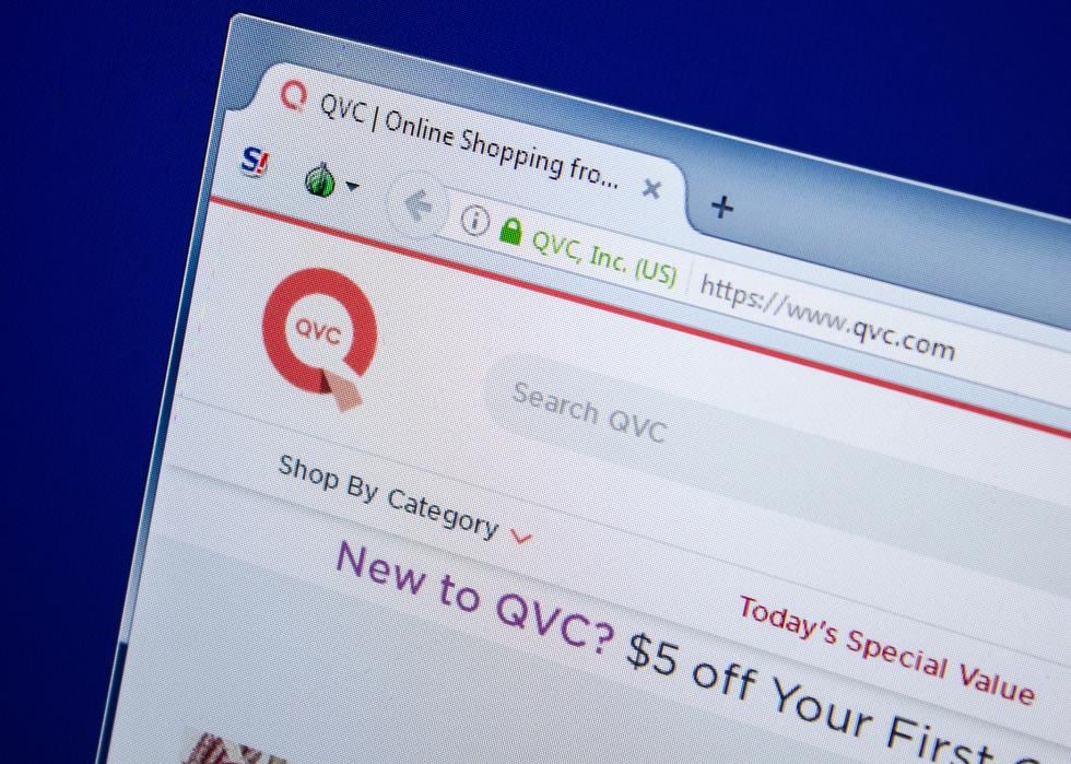 Homepage of QVC website