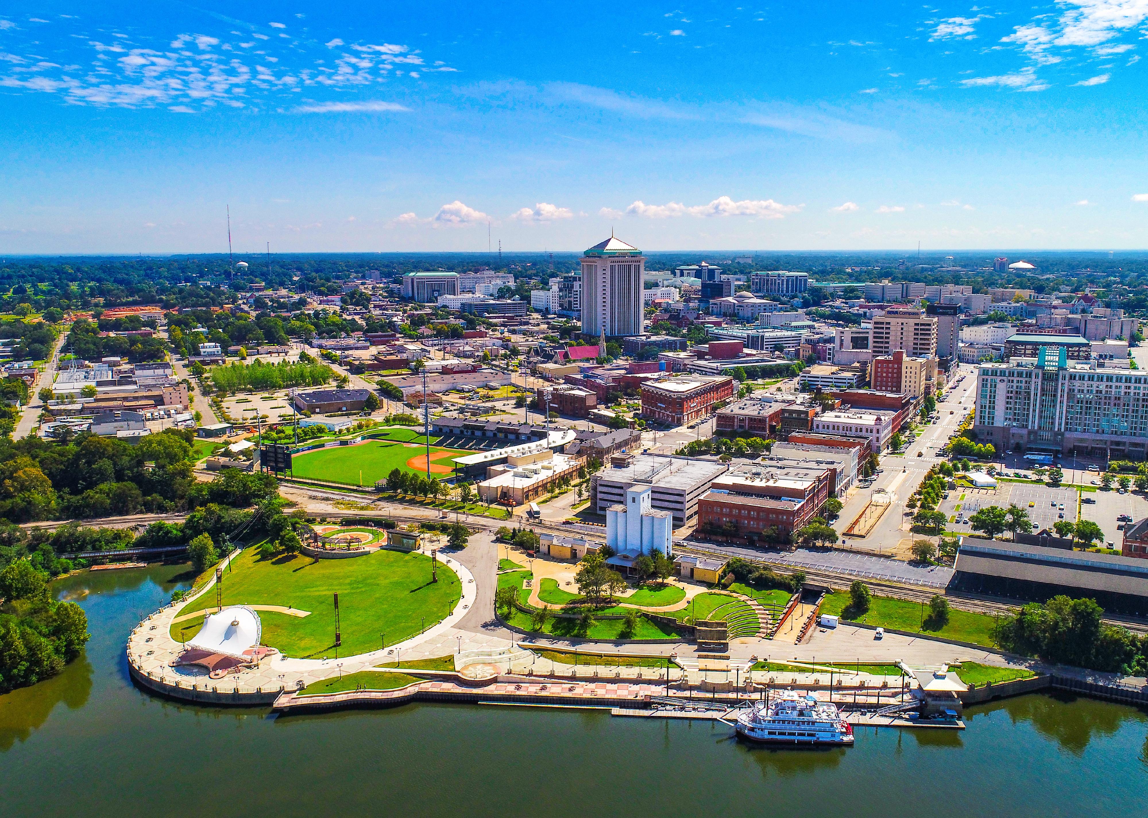 Aerial view of downtown Montgomery.