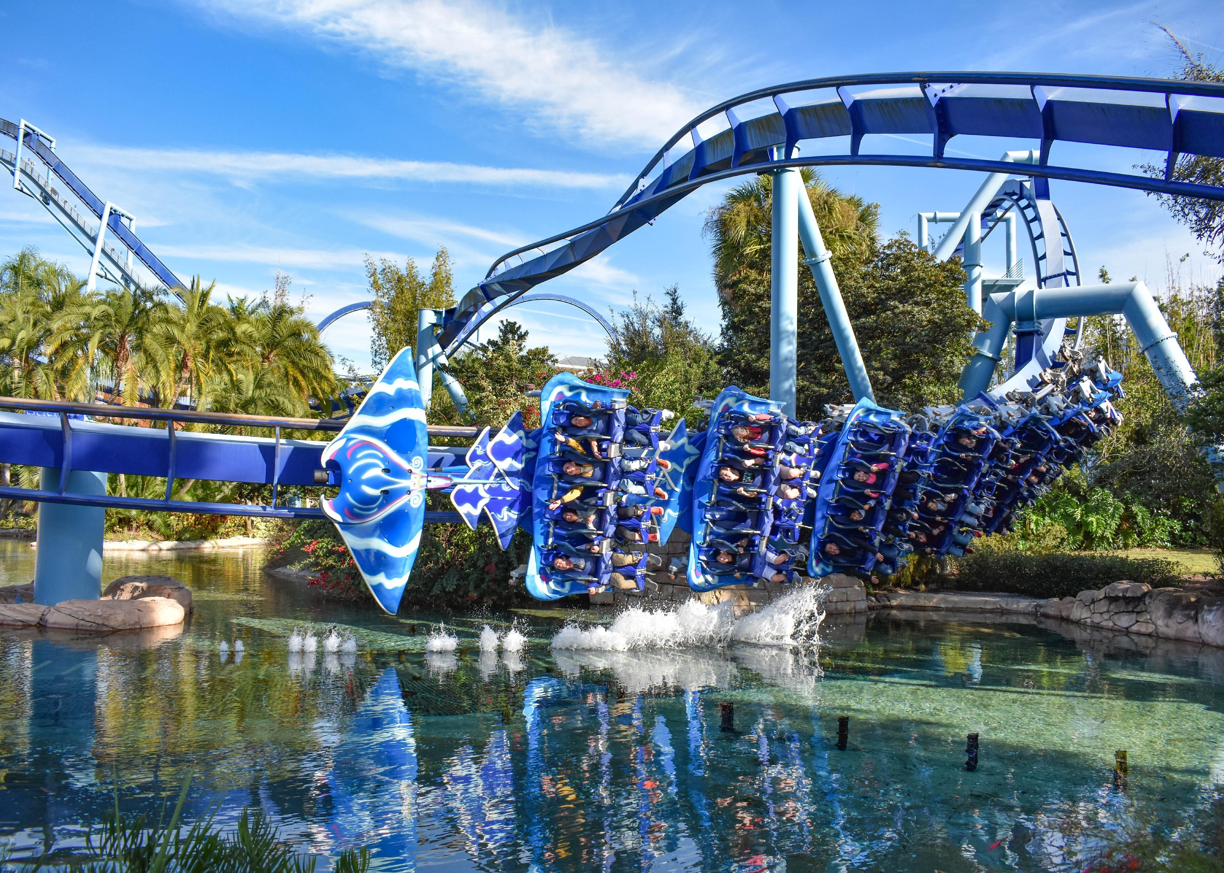 The Manta roller coaster at Sea World in Orlando.