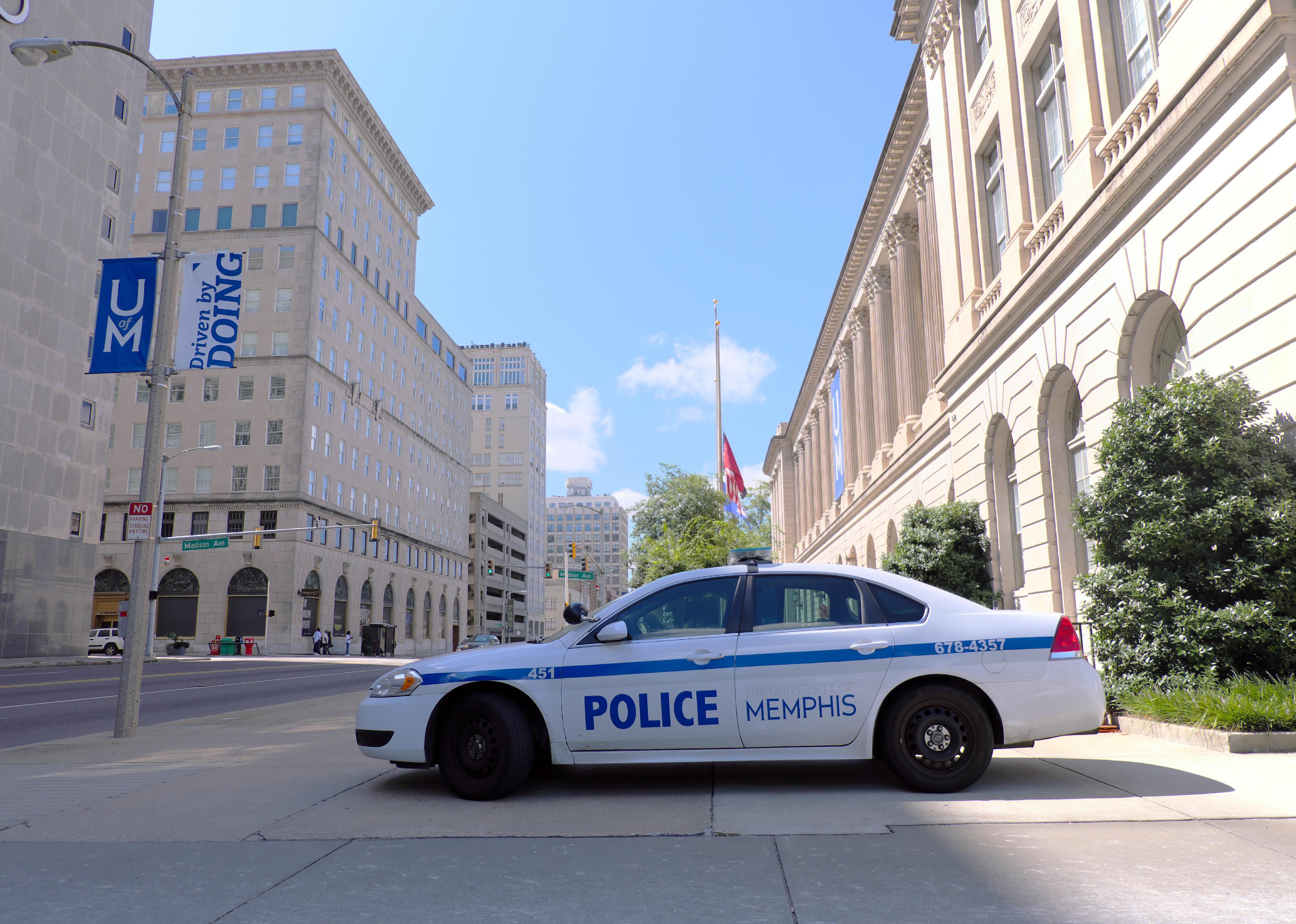 Memphis police car downtown.