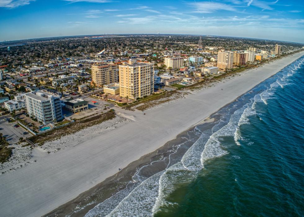 Aerial view of Jacksonville Beach.