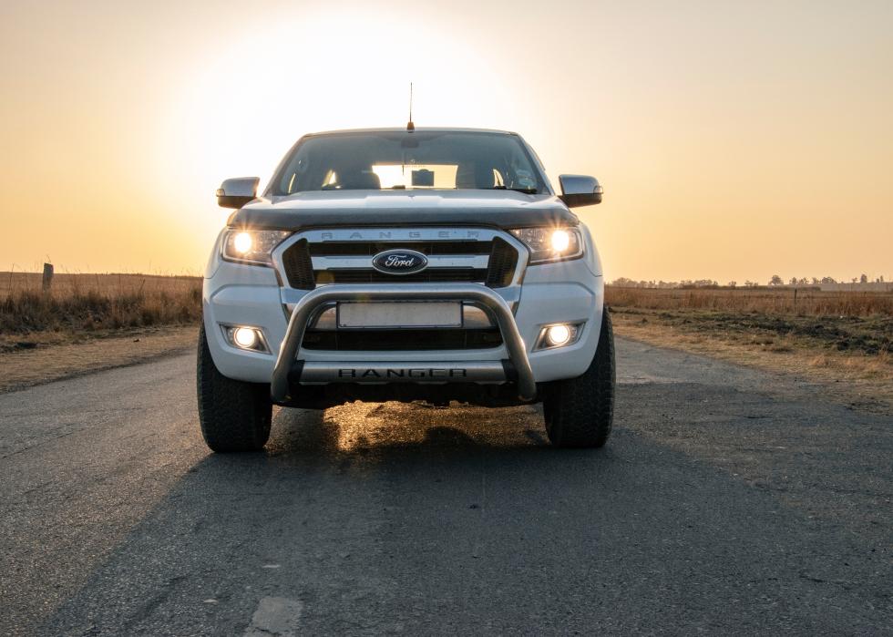 Golden hour sunset with Ford Ranger XLT.