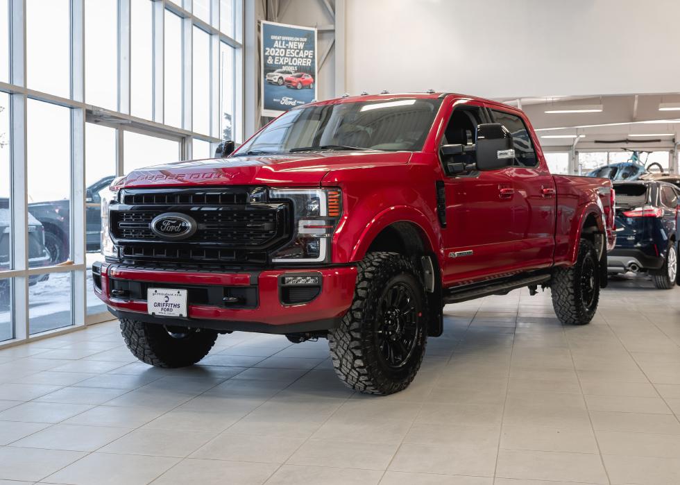 Ford F-350 Tremor in a showroom.