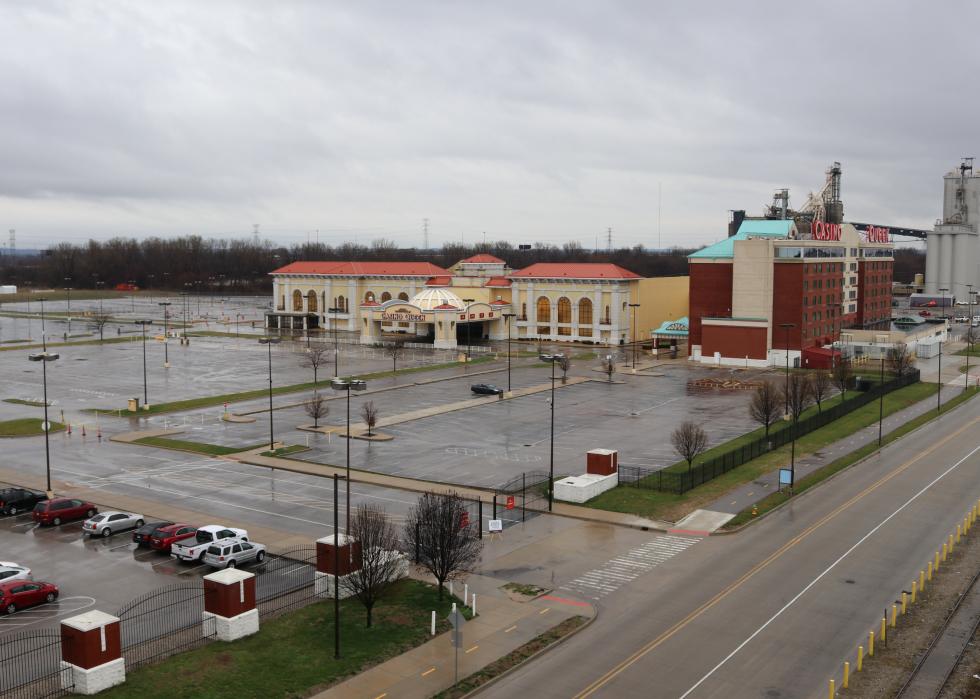 An empty Casio Queen parking lot in East St. Louis.