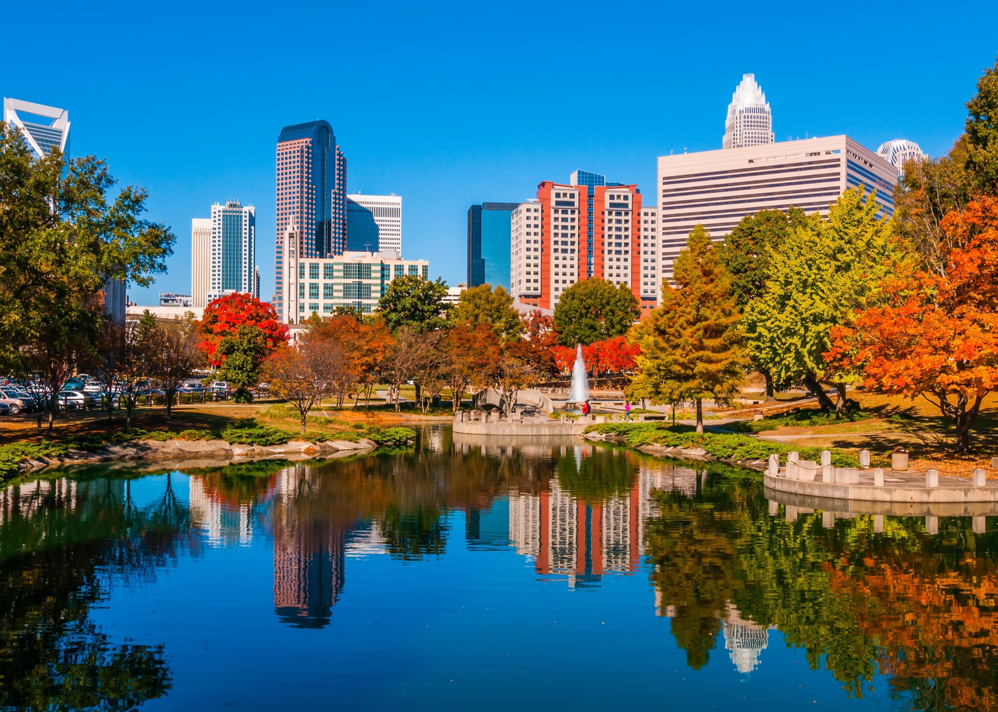 Fall colors on display in Charlotte, North Carolina.