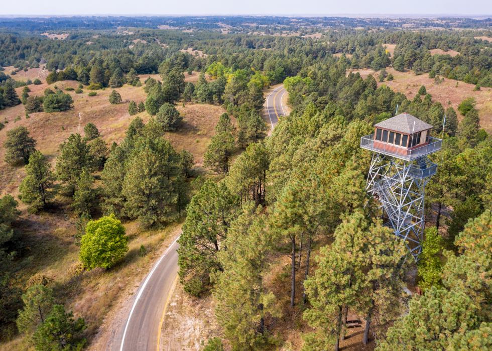 Lookout tower in Nebraska National Forest.