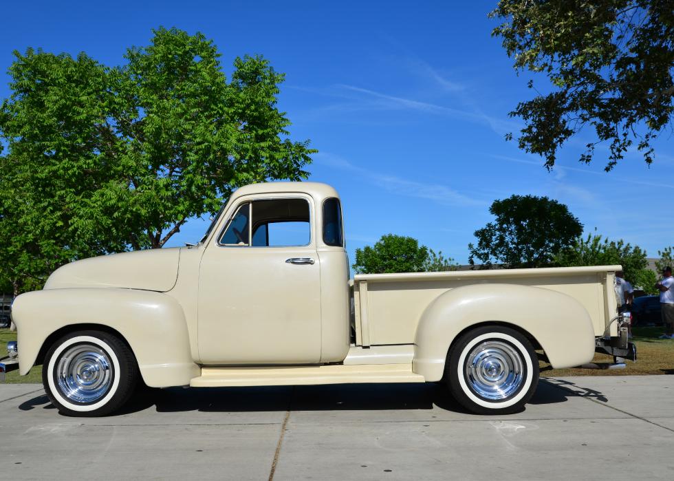 A 1953 Chevrolet five window pickup truck.