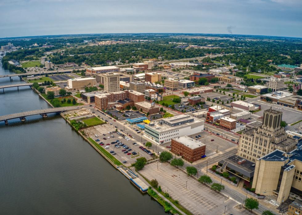 Aerial View of Saginaw, Michigan during Summer.