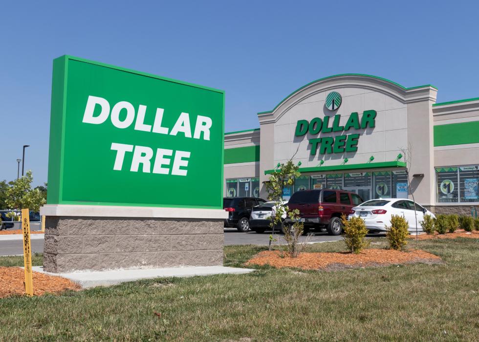 Exterior and sign of a Dollar Tree Discount Store