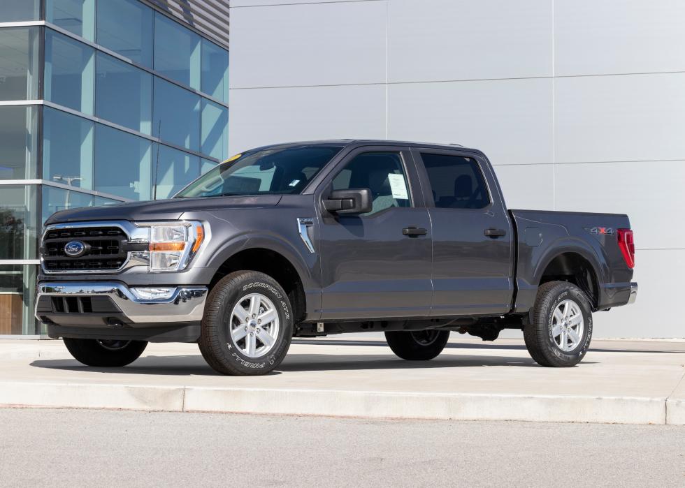 Ford F-150 display at a dealership.