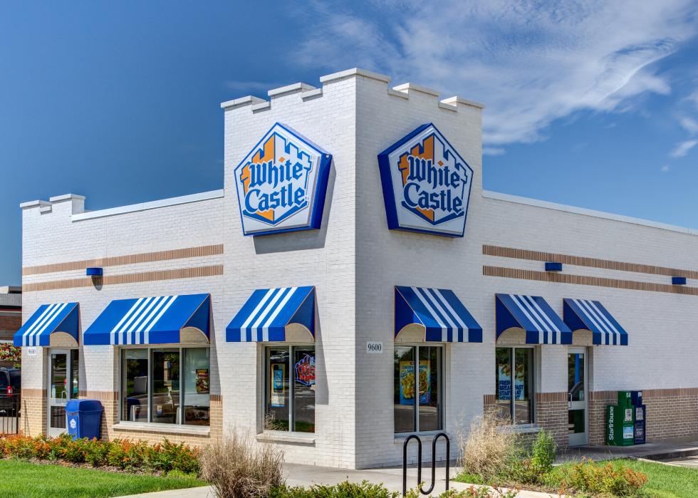 A White Castle restaurant building exterior.